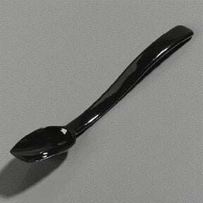 Carlisle 445003 One-Piece Plastic Solid Salad/Buffet Serving Spoon with Notched handle 8" - 1/4 oz. - Black