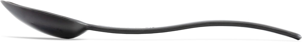 Carlisle 446003 One-Piece Plastic Solid Salad/Buffet Serving Spoon with Notched handle 9" - 1/2 oz. - Black