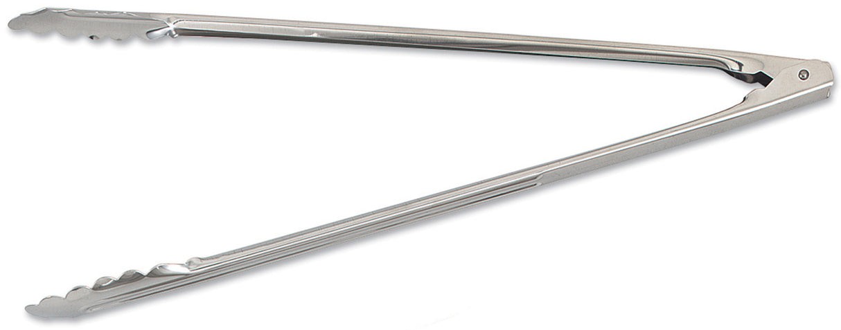 Browne 4513 2-Piece Stainless Steel Scalloped Utility Tongs 16"