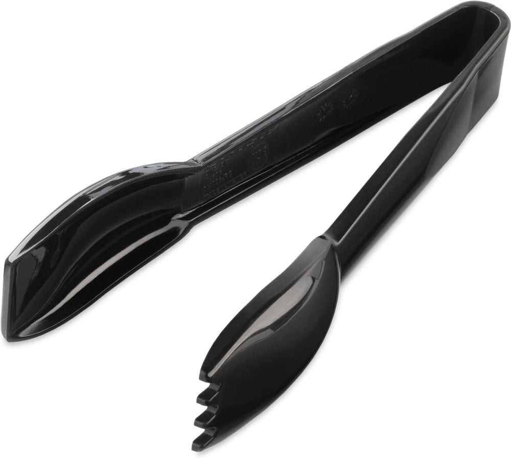 Carlisle 460603 Carly 1-Piece Plastic Salad Tongs 6" - Black