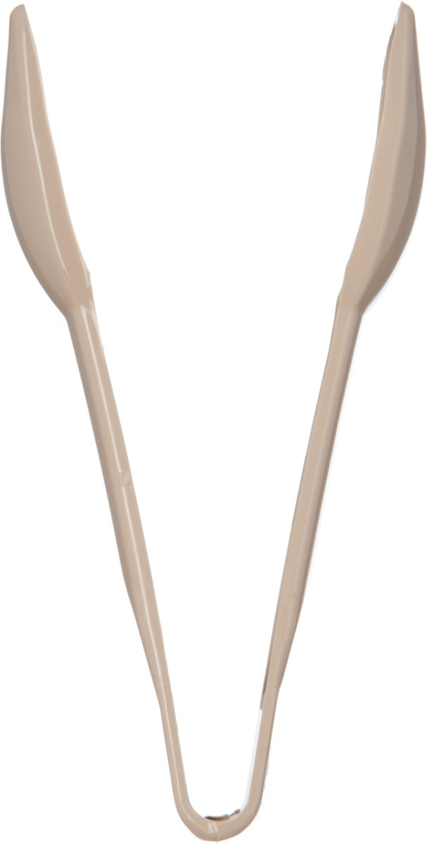 Carlisle 460606 Carly 1-Piece Plastic Salad Tongs 6" - Beige