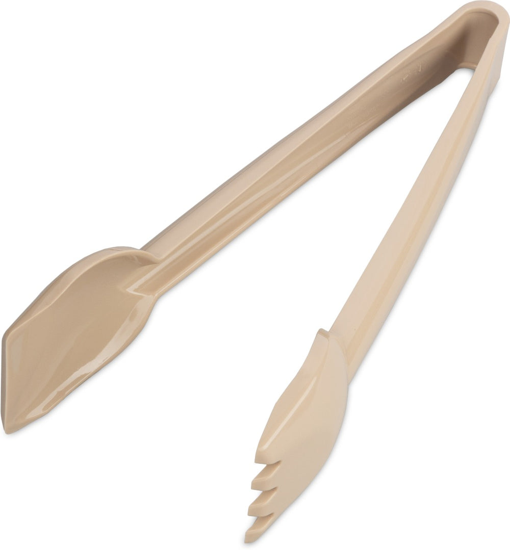 Carlisle 460606 Carly 1-Piece Plastic Salad Tongs 6" - Beige