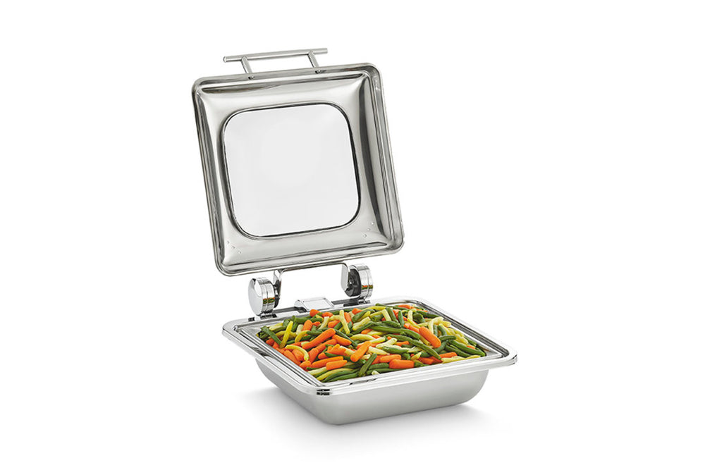 Vollrath 4644020 Mirage 2/3 Size Induction Chafer with Glass Lid and Food Pan 5.6 qt.