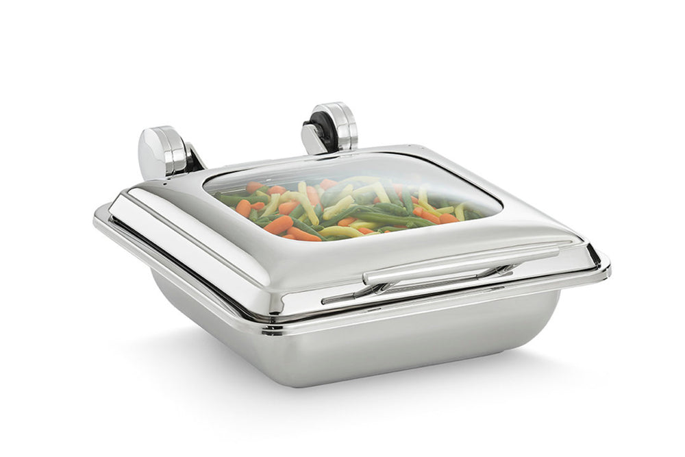 Vollrath 4644020 Mirage 2/3 Size Induction Chafer with Glass Lid and Food Pan 5.6 qt.