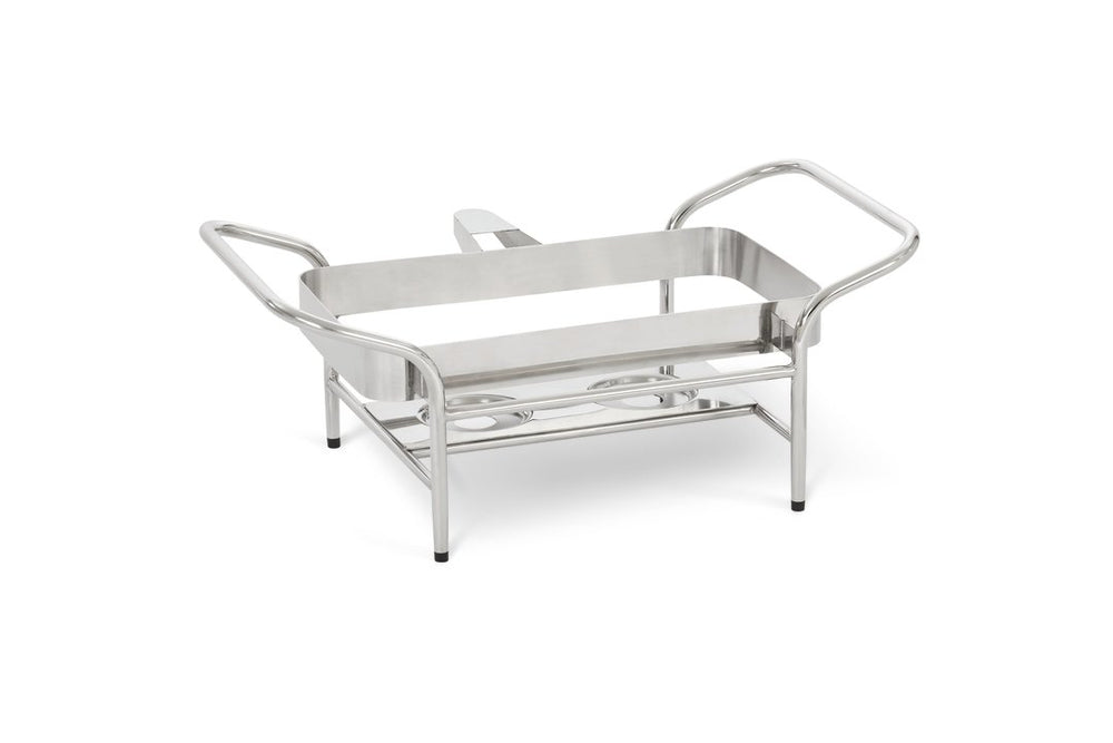 Vollrath 4644050 Mirage Stainless Steel Full-Size Induction Chafer Stand with Fuel Holders 25" x 16-3/4"