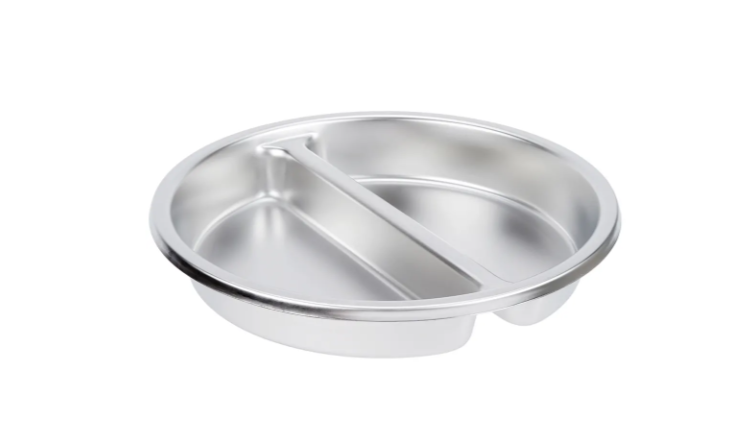 Vollrath 46861 5 1/5 qt Divided Round Food Pan - Stainless