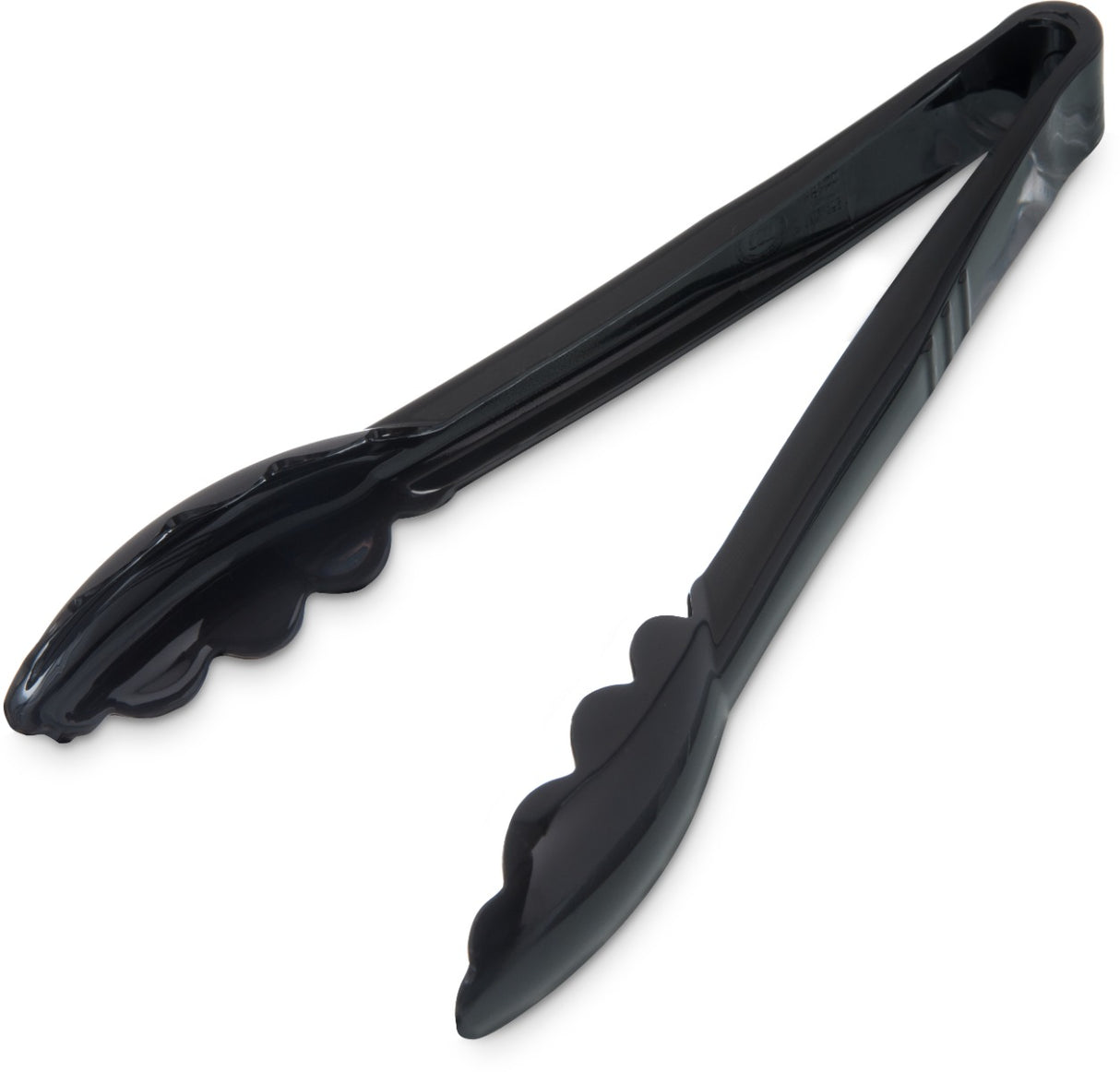 Carlisle 470903 Carly 1-Piece Plastic Scalloped Utility Tongs 9" - Black