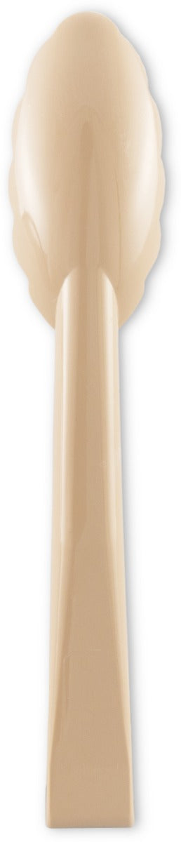 Carlisle 470906 Carly 1-Piece Plastic Scalloped Utility Tongs 9" - Beige