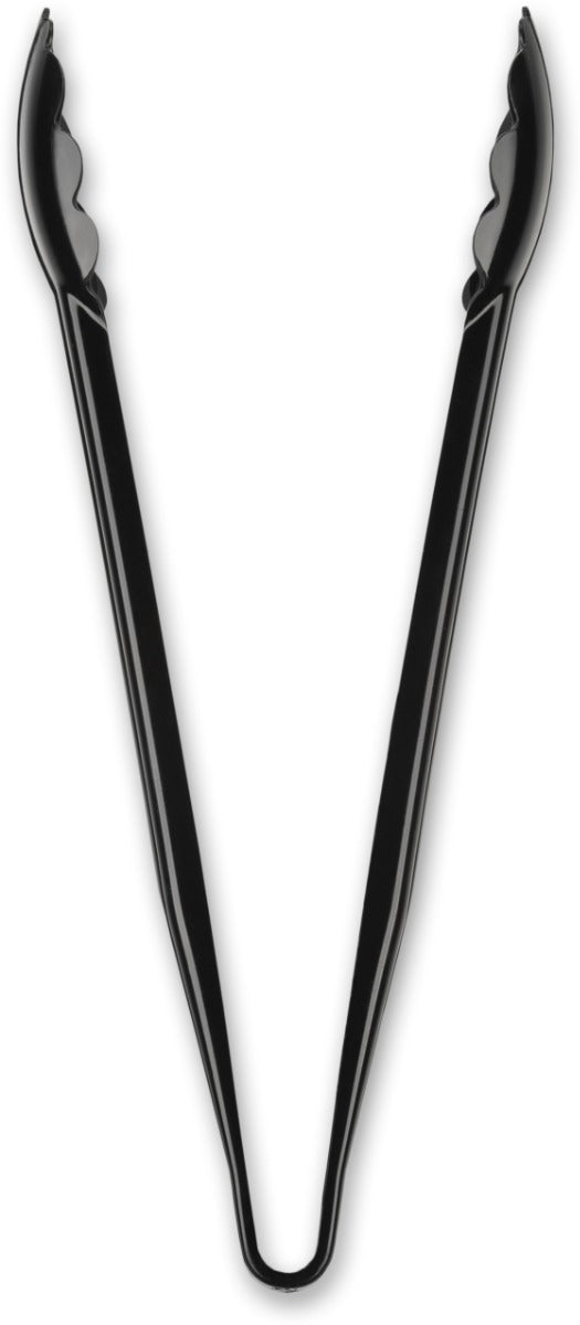 Carlisle 471203 Carly 1-Piece Plastic Scalloped Utility Tongs 12" - Black