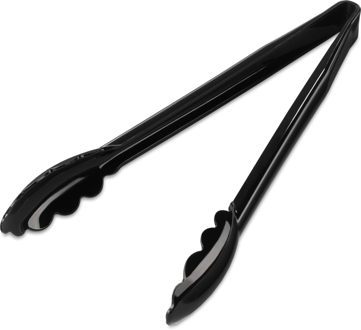 Carlisle 471203 Carly 1-Piece Plastic Scalloped Utility Tongs 12" - Black