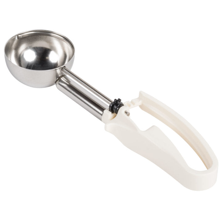 Vollrath 47372 Jacob's Pride Extended Length Disher with Ivory Squeeze Handle 3.2 oz. - Size 10 - 12/Case