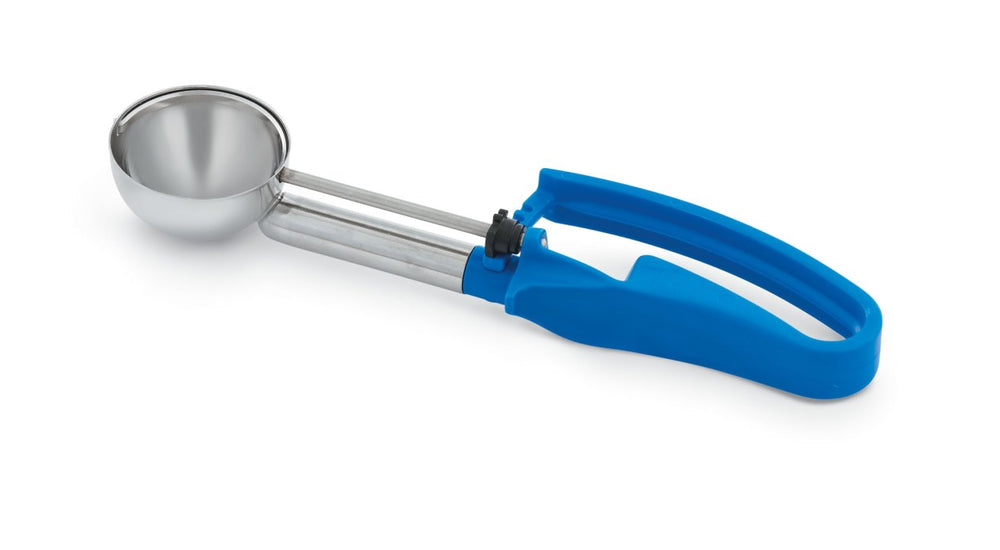 Vollrath 47374 Jacob's Pride Extended Length Disher with Blue Squeeze Handle 2 oz. - Size 18 - 12/Case