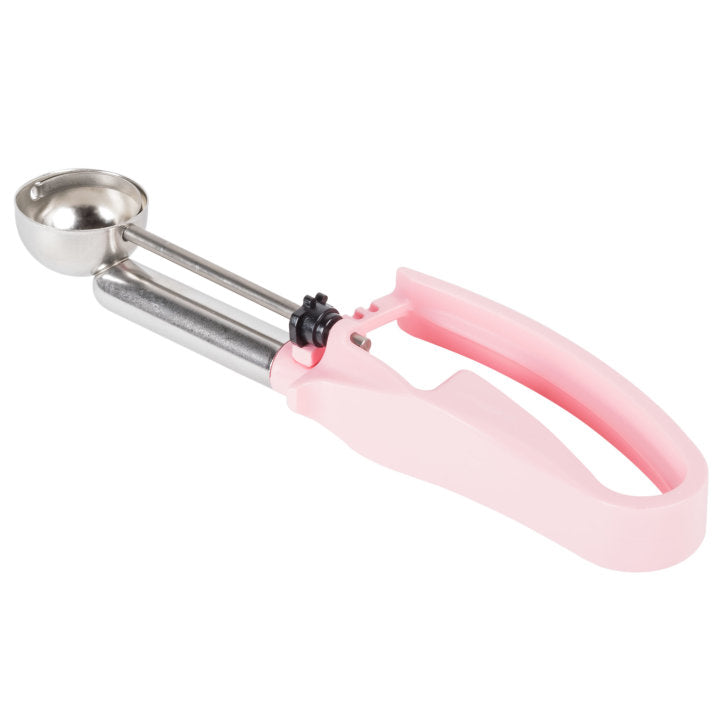 Vollrath 47379 Jacob's Pride Extended Length Disher with Pink Squeeze Handle 0.54 oz. - Size 60 - 12/Case