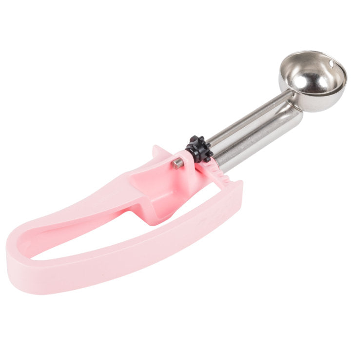 Vollrath 47379 Jacob's Pride Extended Length Disher with Pink Squeeze Handle 0.54 oz. - Size 60 - 12/Case