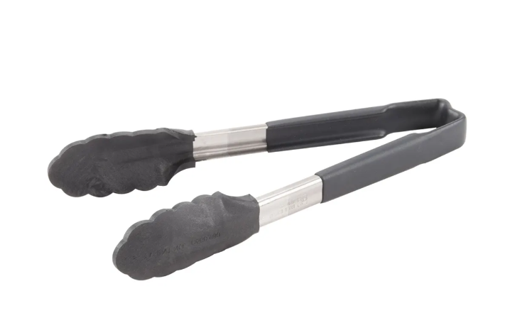 Vollrath 4780922 9.5"L Stainless Steel Utility Tongs - Black - 12ea/Case