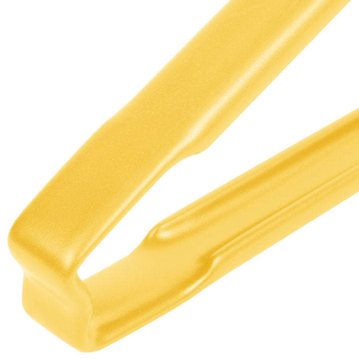 Vollrath 4780950 Jacob's Pride 1-Piece Stainless Steel Scalloped Utility Tongs with Color-Coded Kool-Touch Handle 9-1/2" - Yellow