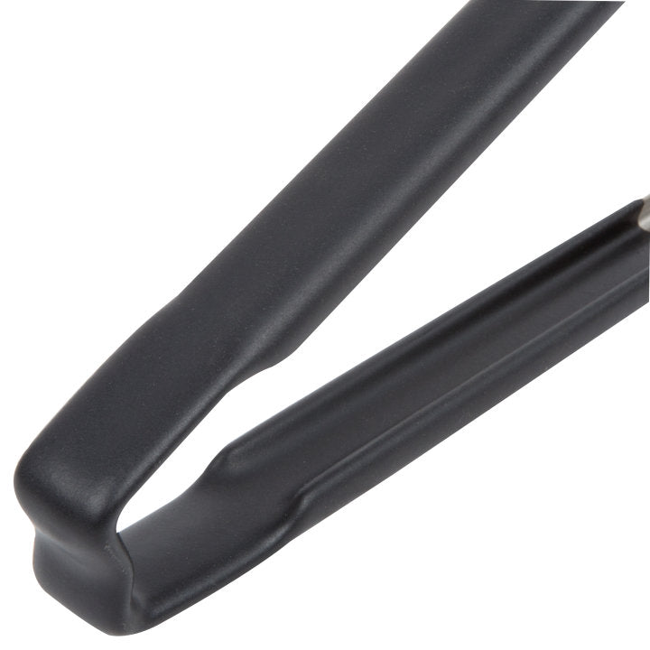 Vollrath 4781220 Jacob's Pride 1-Piece Stainless Steel Scalloped Utility Tongs with Color-Coded Kool-Touch Handle 12" - Black