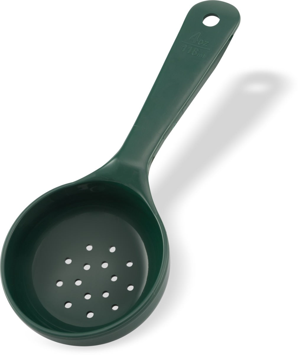 Carlisle 492908 Perforated Portion Spoon 4 oz. Plastic Green Handle , 12ea/cs