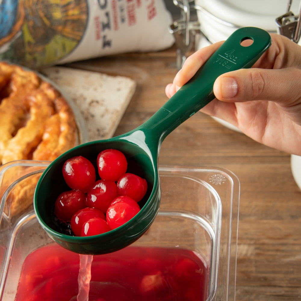 Carlisle 492908 Perforated Portion Spoon 4 oz. Plastic Green Handle , 12ea/cs
