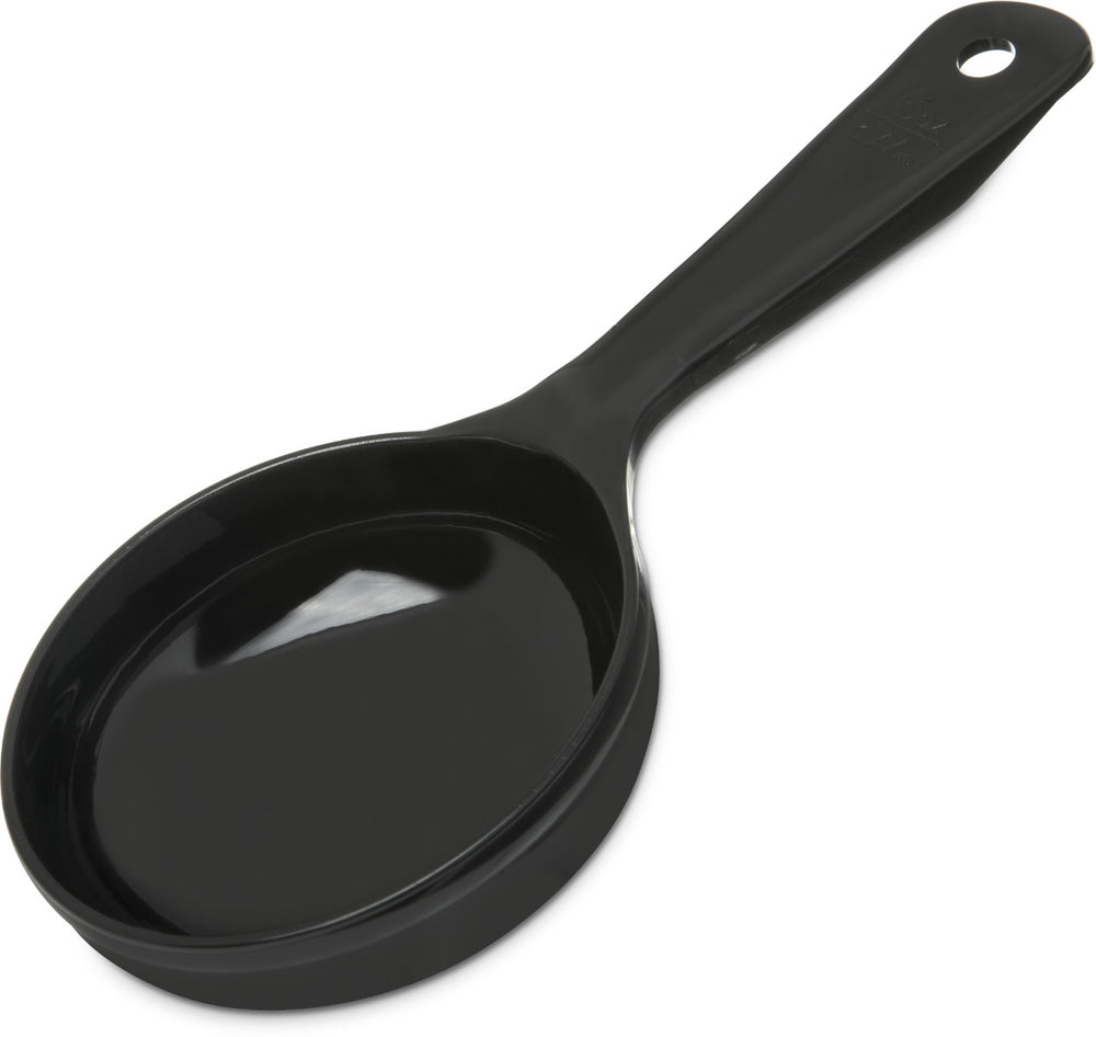 Carlisle 493003 Soild Portion Spoon 6 oz. Plastic Black Handle , 12ea/cs