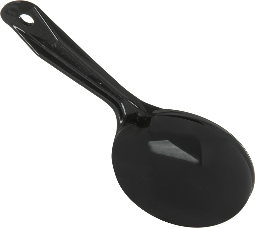 Carlisle 493003 Soild Portion Spoon 6 oz. Plastic Black Handle , 12ea/cs