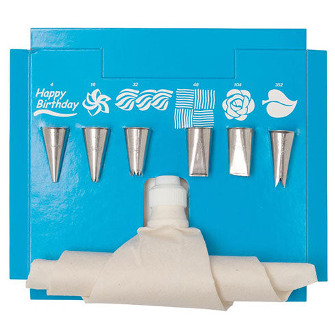 Adcraft AT-334 Ateco Cake Decorating Set with Flex Bag - 6 Tips