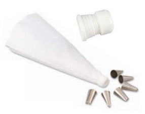 Adcraft AT-334 Ateco Cake Decorating Set with Flex Bag - 6 Tips