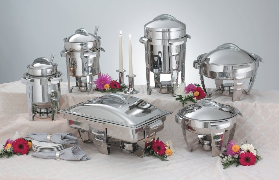Vollrath 49520 Maximillian Steel Full Size Chafer with (2) Chafing Fuel Holders 9 qt.