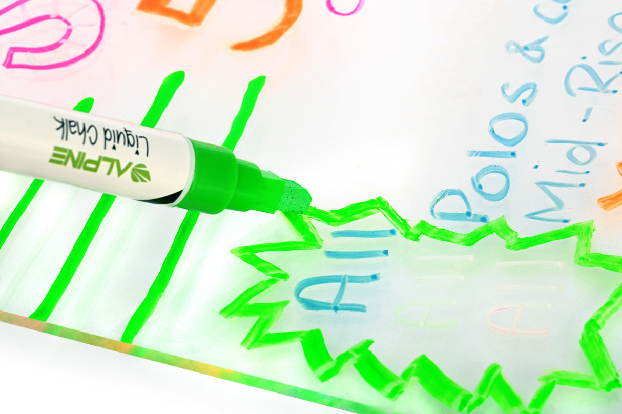 Alpine Industries 496-01 Standing or Hanging Flashing LED Write-On Message Board with (2) Colored Markers and Erasing Towel 9" x 11-4/5"