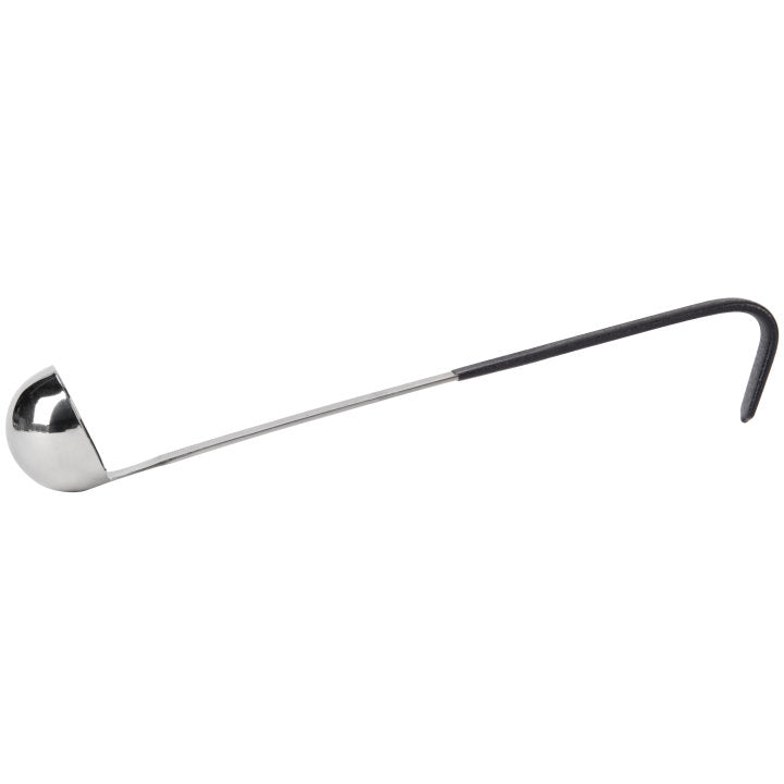 Vollrath 4980120 Jacob's Pride One-Piece Heavy-Duty Stainless Steel Ladle with 9-7/8" Black Kool-Touch Grooved Hooked Handle 1 oz.