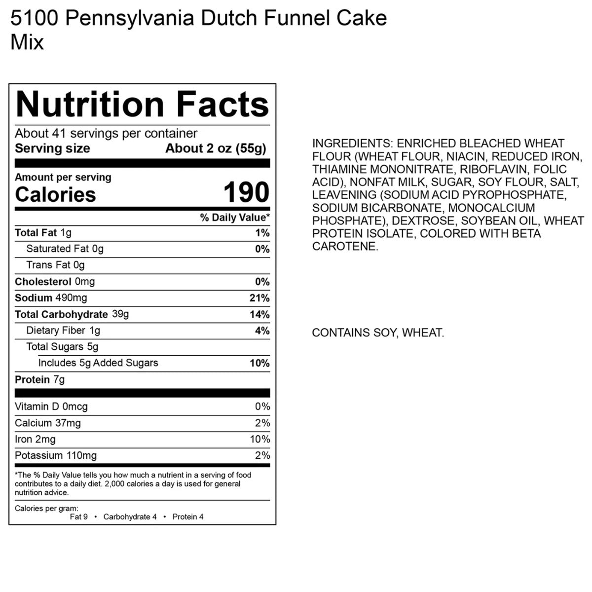 Gold Medal 5100 Deluxe Pennsylvania Dutch Funnel Cake Mix 5 lb. - 6/Case