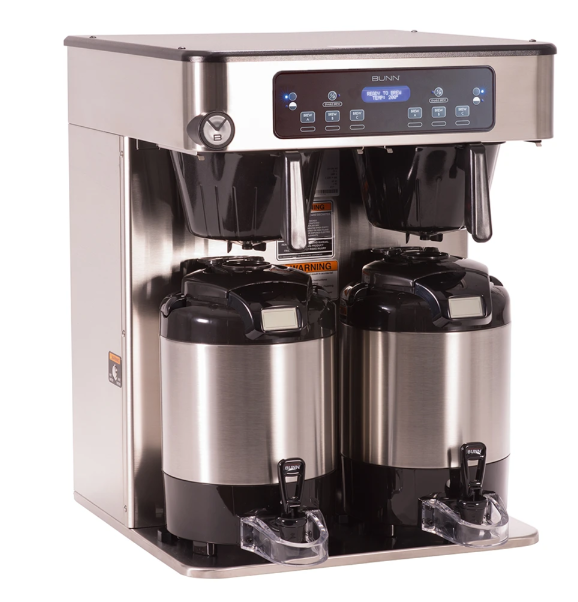 Bunn 53200.0100 ICB Infusion Series Stainless Steel Twin Automatic Coffee Brewer - for Airpots and ThermoFresh Servers - 120-240v