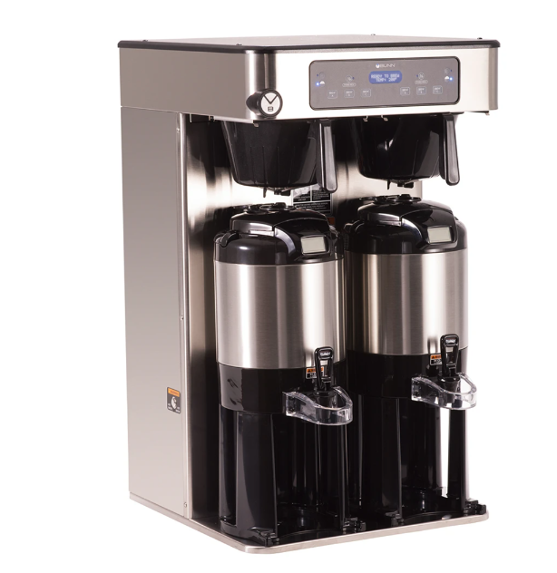 Bunn 53200.0101 ICB Infusion Series Stainless Steel Twin Tall Automatic Coffee Brewer - for Airpots and ThermoFresh Servers - 120-240v