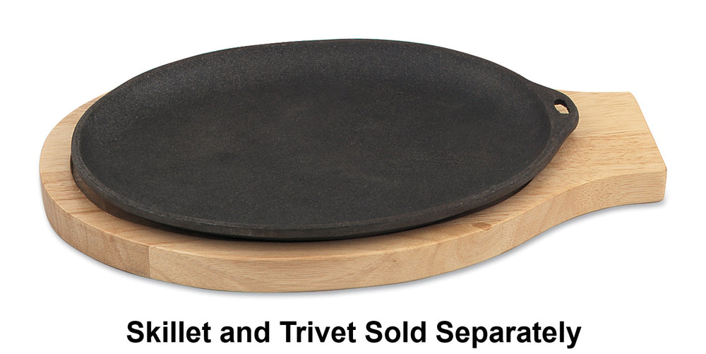 Browne 573723 Wood Oval Serving Trivet 12-1/2" - For use with 573720 Cast Iron Serving Skillet