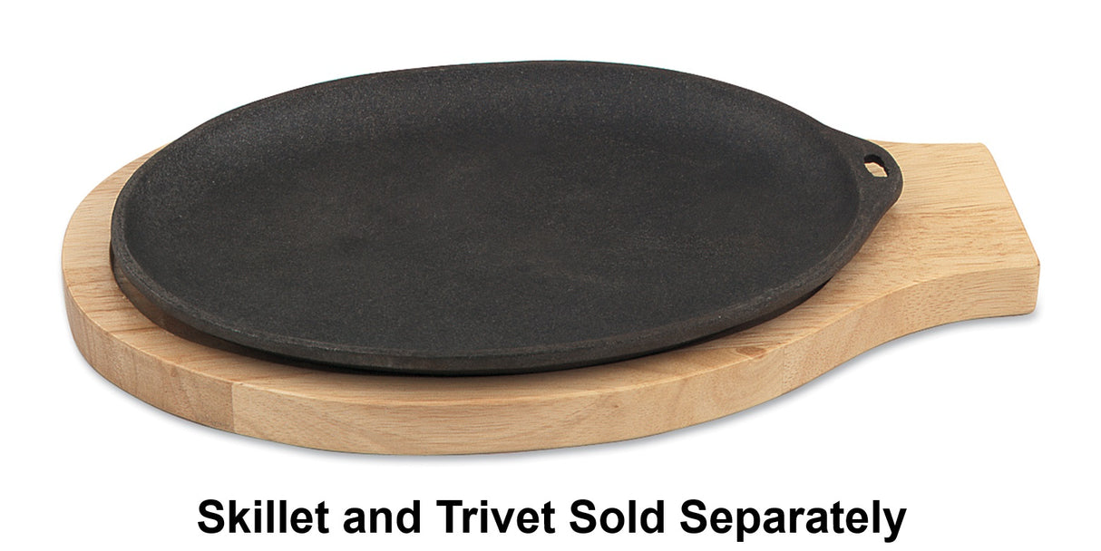 Browne 573723 Wood Oval Serving Trivet 12-1/2" - For use with 573720 Cast Iron Serving Skillet
