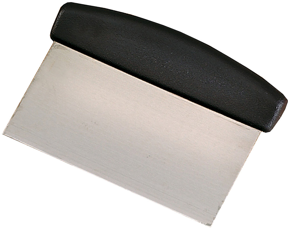 Browne 574268 Stainless Steel Dough Scraper with Black Plastic Handle 4" x 6"