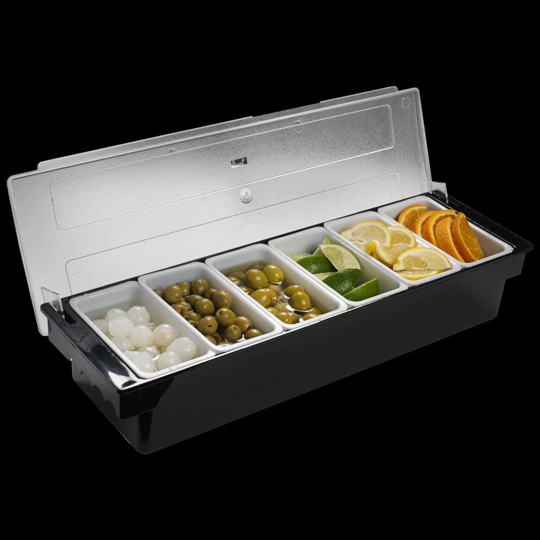 Browne 57483802 6-Compartment Condiment Dispenser Bar - (6) 1-pint Inserts