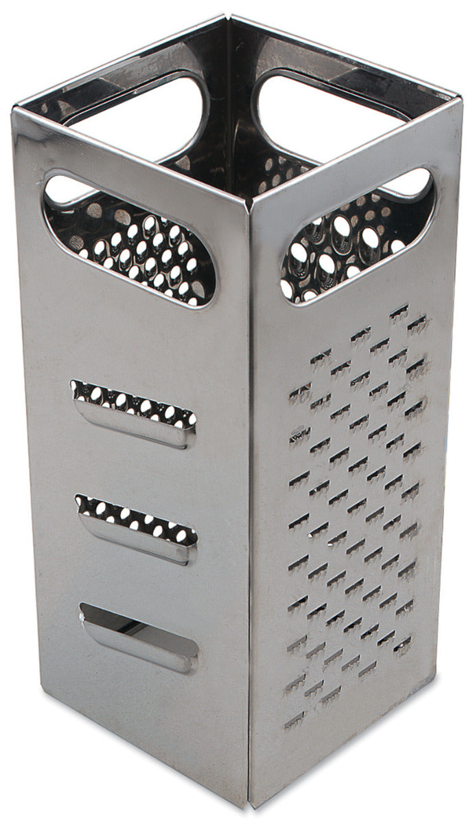 Browne 5753300 Stainless Steel 4-Sided Box Grater with Handles 4" x 4" x 9"H