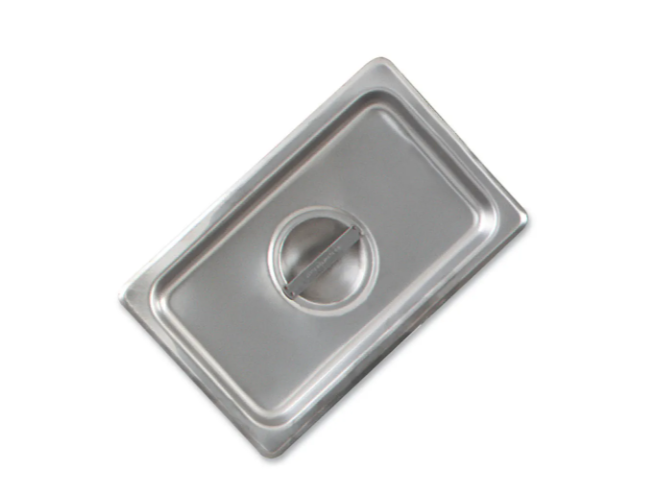 Browne 575528 Stainless Steel Solid Flat Steam Table Food Pan Cover with Handle - (1/1) Full-Size - Silver