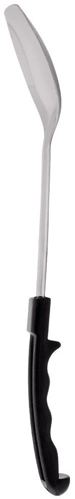 Browne 5761 Heavy Gauge Stainless Steel 3-Sided Solid Serving Spoon with Black Plastic Handle 13"