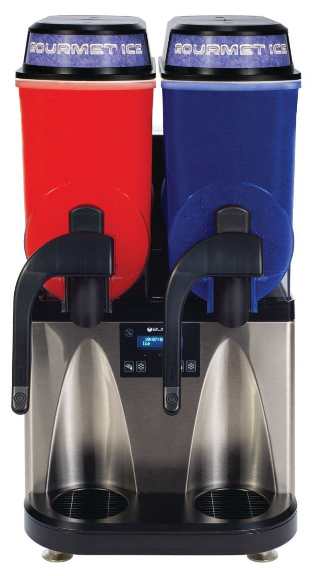Bunn 58000.0015 Ultra NX Slushy / Frozen Drink Machine with (2) 3-Gallon Hoppers - Stainless/Black - 120v