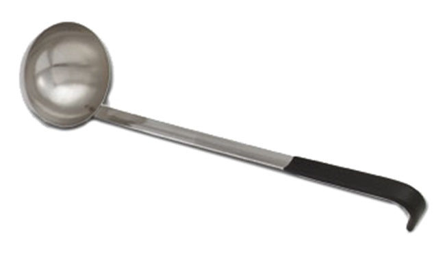 Vollrath 58044 2-Piece Stainless Steel Ladle with Black Kool-Touch Hooked Handle 4 oz.