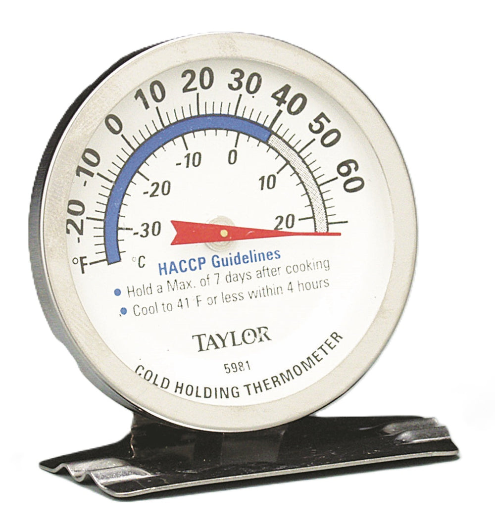 Taylor 5981N Professional Standing Refrigerator / Freezer Thermometer with 2" Dial - (-30 to 70 Deg. F)