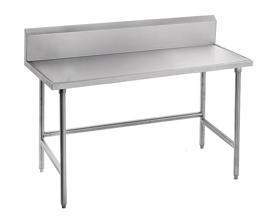 Advance Tabco TKSS-308 Stainless Steel Work Table with 5" Backsplash & Open Base 96" x 30"