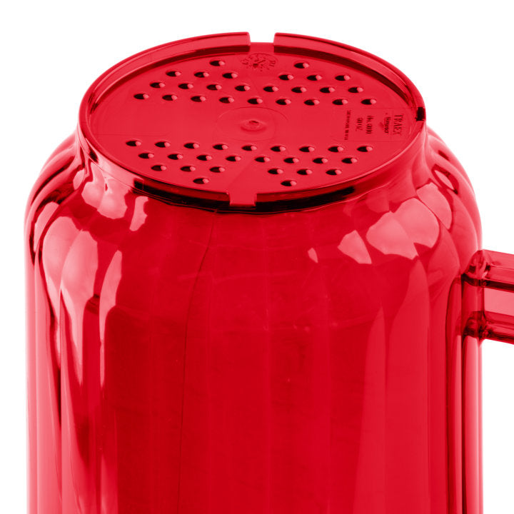 Vollrath 6010-22 Tuffex I Deluxe Three-Lipped Pitcher 60 oz - Red Ruby