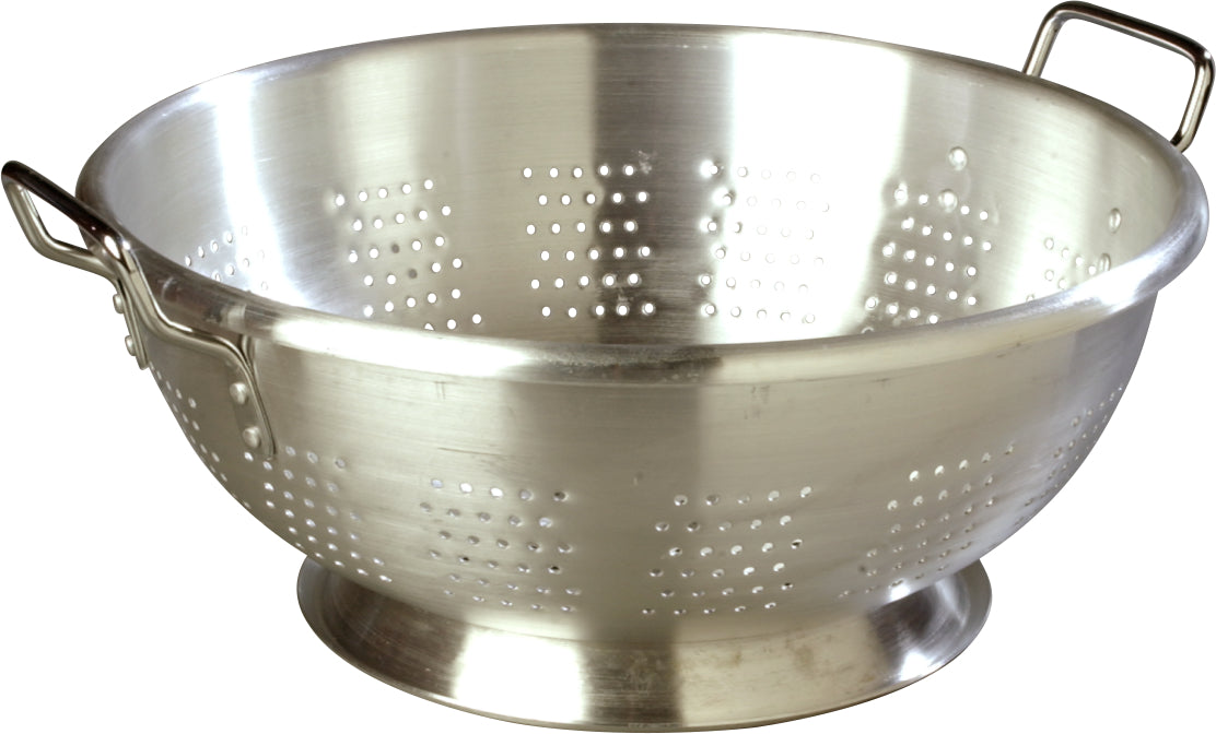 Carlisle 60280 Signature Select Dura-Ware Standard-Weight Aluminum Colander with Loop Handles and Footed Base 16 qt.