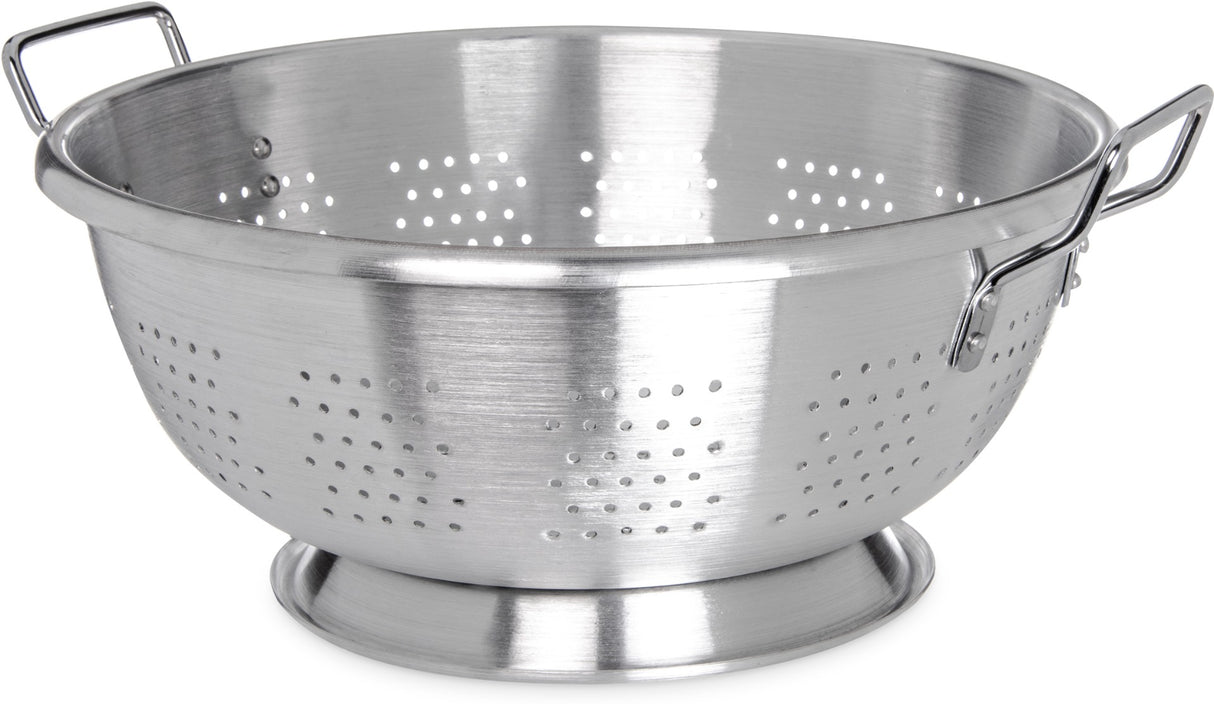 Carlisle 60280 Signature Select Dura-Ware Standard-Weight Aluminum Colander with Loop Handles and Footed Base 16 qt.