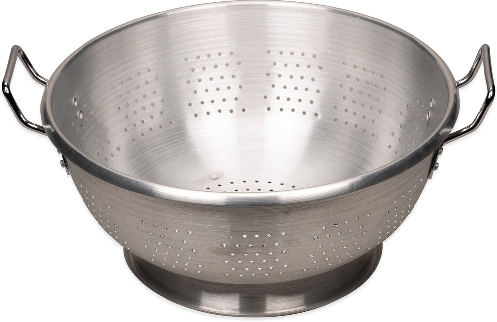Carlisle 60280 Signature Select Dura-Ware Standard-Weight Aluminum Colander with Loop Handles and Footed Base 16 qt.
