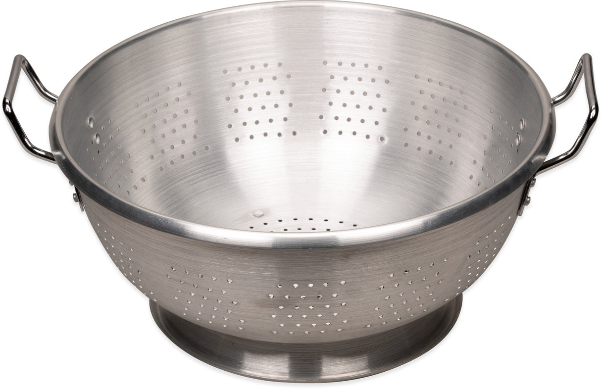 Carlisle 60280 Signature Select Dura-Ware Standard-Weight Aluminum Colander with Loop Handles and Footed Base 16 qt.