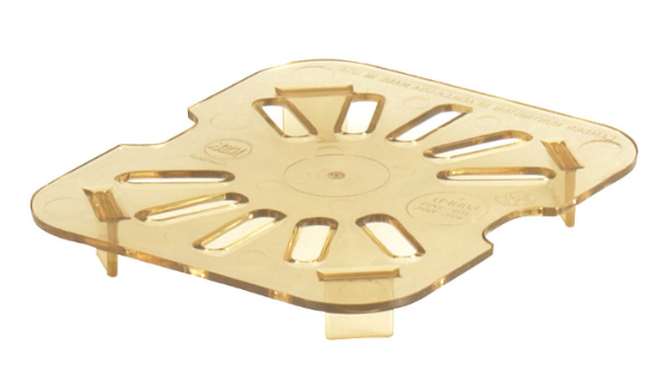 Cambro 60HPD150 H-Pan Food Pan Drain Shelf - 1/6 Size, Non-Stick, Amber - 6/Case